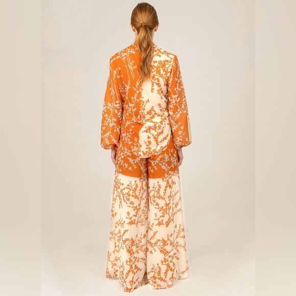 Silvia Tcherassi Benedetto Floral Pant Orange Large - Picture 4 of 10